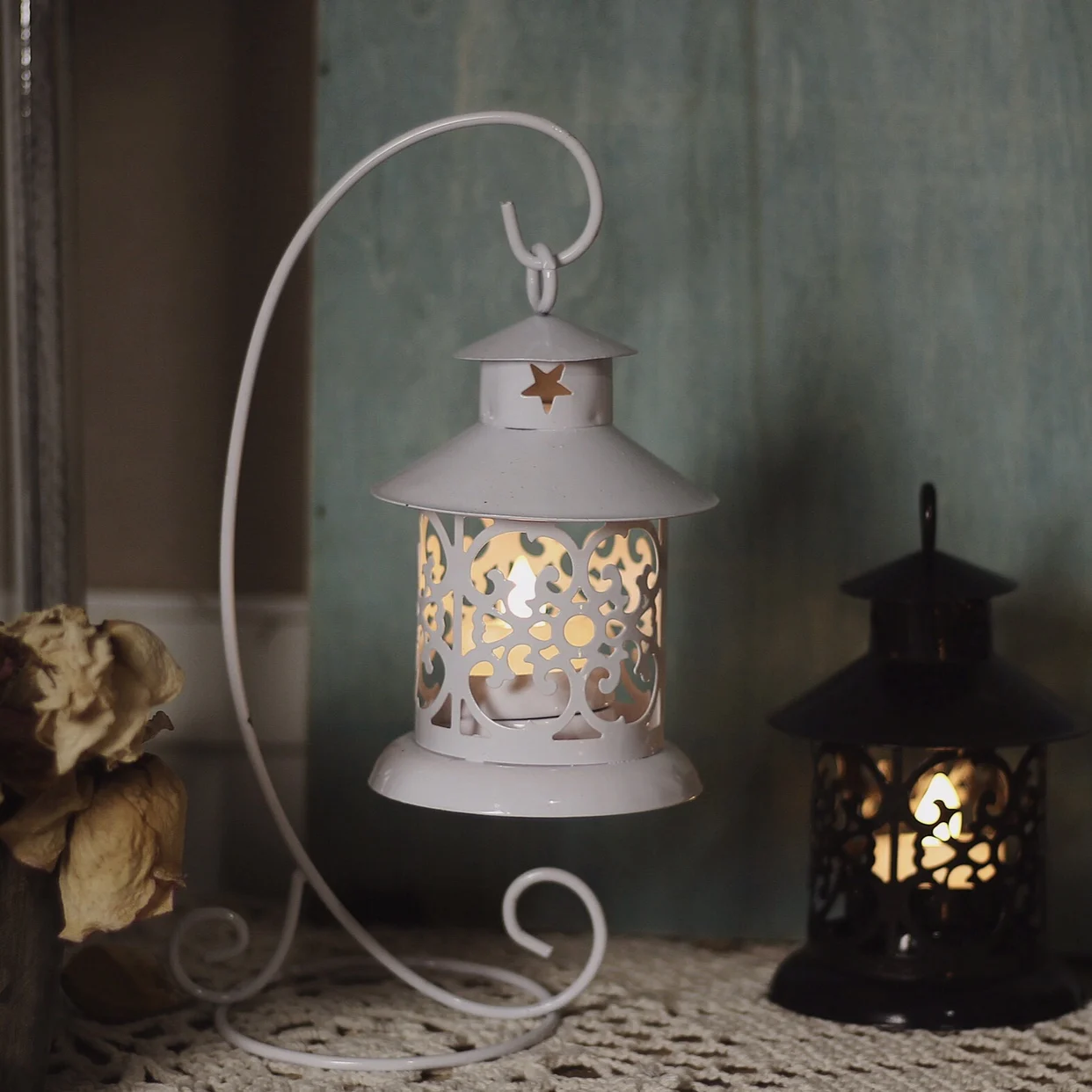 Современные подсвечники в скандинавском стиле Винтажные белые металлические