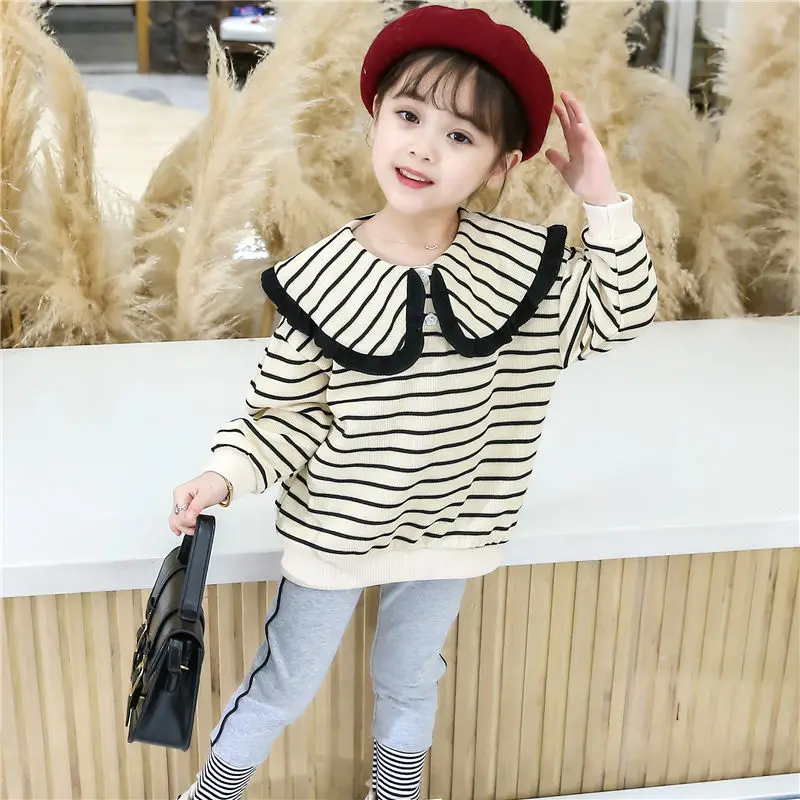 

Cotton Spring Autumn Children Clothes Baby Girls Sweatshirts+ Vest Kids Teenagers Tracksuit Sport Suits Outwear High Quality