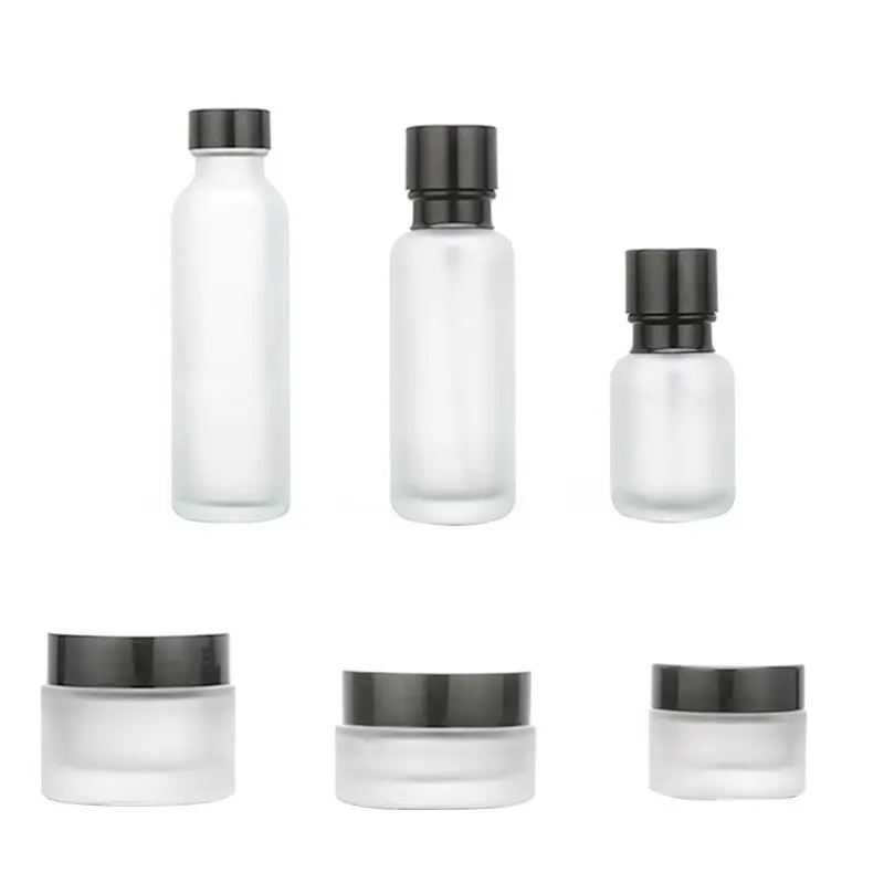 20/30/50g Cream Jar 50/120/150ml Empty Essence Lotion Toner Dispenser Refillable Cosmetic Container Glass Bottle for Travel