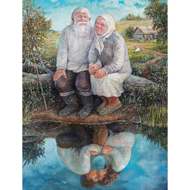 

Diy 5D Diamond Painting Old Couple Diamond Embroidery Cross Stitch Full Square/round Rhinestone Mosaic Cartoon Art Home Decor