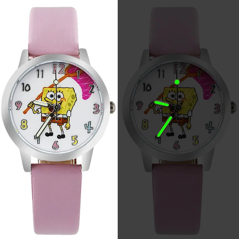 Новые брендовые Детские часы повседневные кожаные Кварцевые Светящиеся Часы