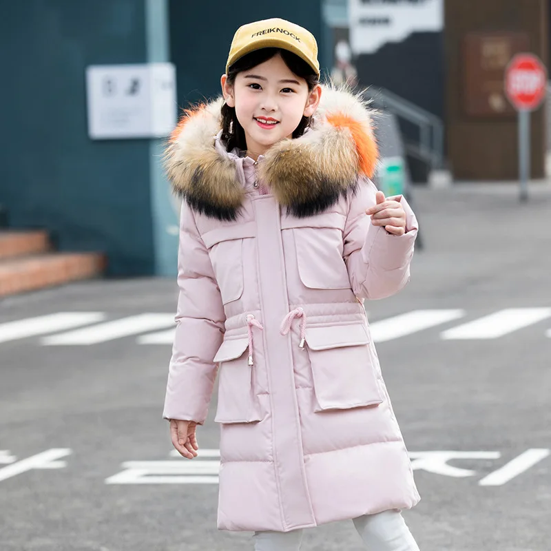 2019 пуховое пальто для девочек зимняя детская парка куртки теплая Подростковая