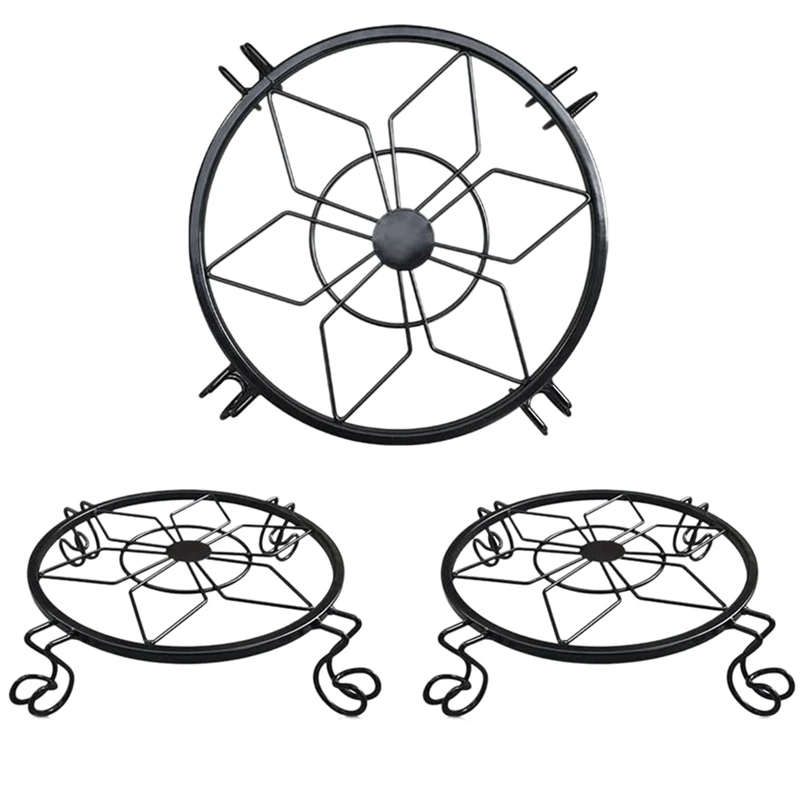 

3 Pcs Simple Indoor Floor-Standing Green Radish Flower Shelf Living Room Flower Pot Stand Wrought Iron Plant Stand