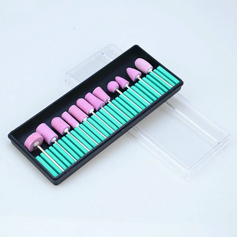 12Pcs Stainless Steel Ceramic Electric Machine Drill Bits File Nail Art Polishing Grinding Head Manicure Pedicure Tools Set Pro | Красота и