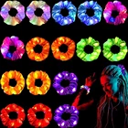 Новинка 2020, рождественские светодиодные резинки для девочек, повязка для волос, держатель для конского хвоста, головные уборы, эластичные повязки для волос, однотонные аксессуары для волос