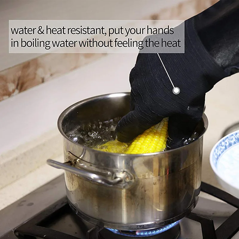 

High Heat Gloves Griller Insulated Cooking Gloves for Barbecue/Grill/Smoker/Oven Mitt/Baking, Waterproof 17Inch Long Sleeve