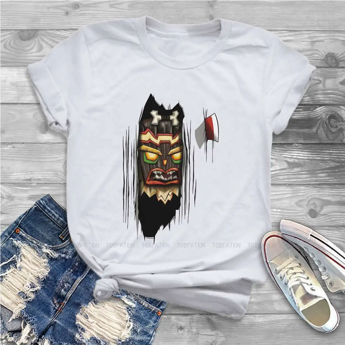 

The Shining Uka Feminine Clothes Crash Bandicoot Wolf Video Game Oversized T-shirt Kawaii Vintage Female Blusas