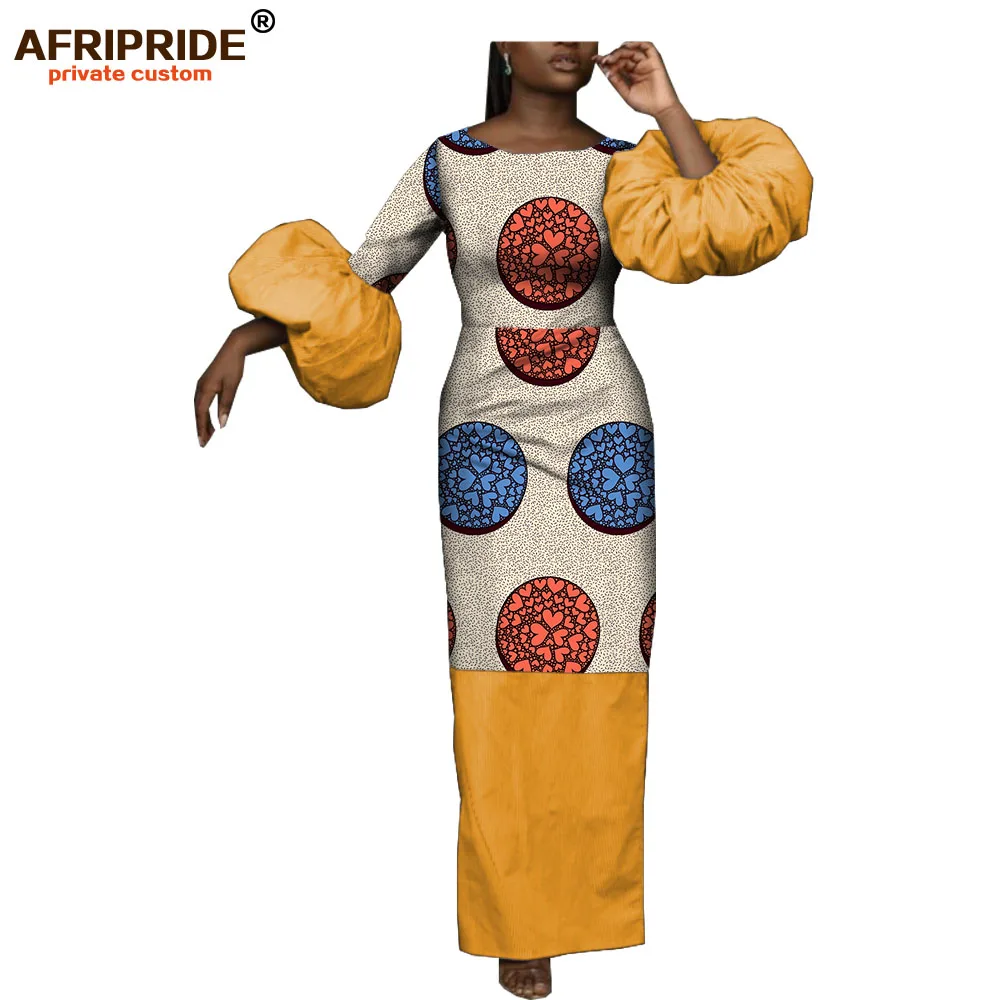 Осенняя одежда в африканском стиле прямое женское платье AFRIPRIDE с длинным рукавом
