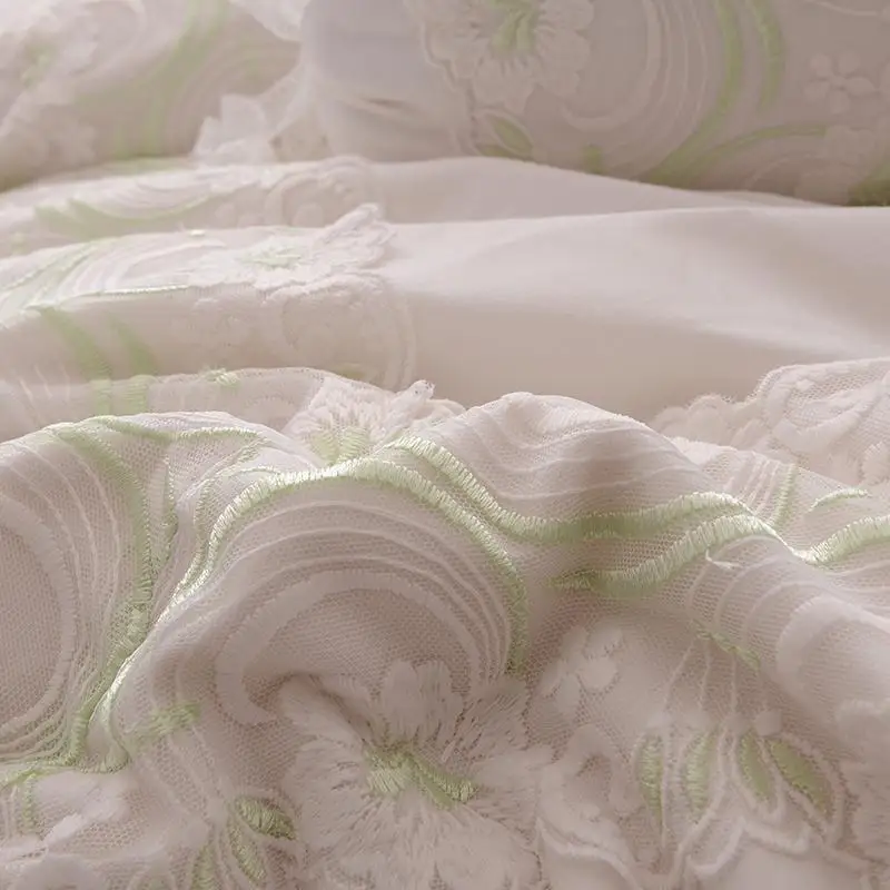 Princess style lace bedskirt set twin queen king size bedding 100% cotton soft bedclothes duvet cover bed linen | Дом и сад