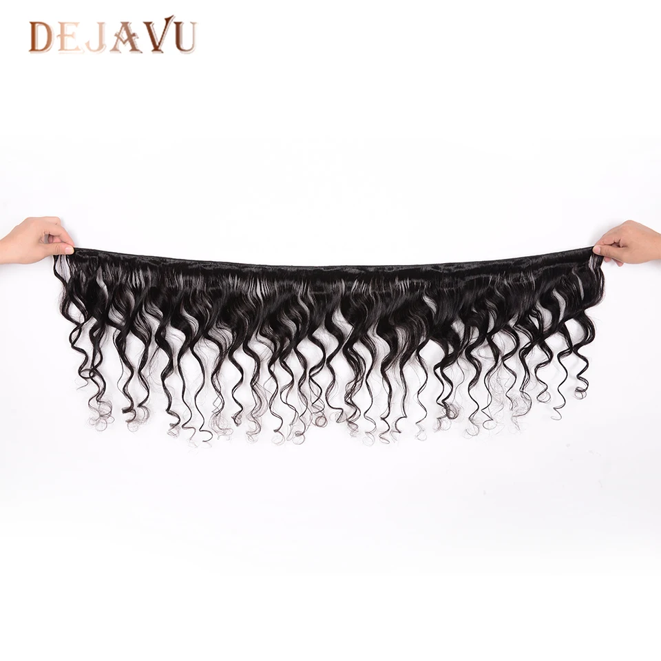 DEJAVU свободная волна пряди с фронтальной не-Реми перуанские волосы закрытием 3 уха