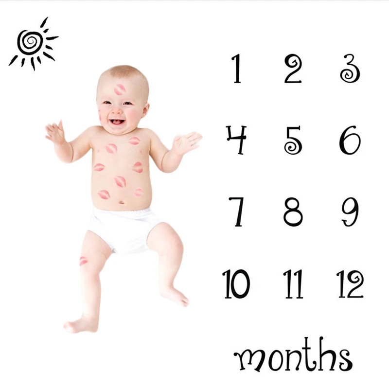 

1m Simple Black Infant New Born Baby Monthly Milestone Blanket Photo Background Diaper Film Photography Accessories Props