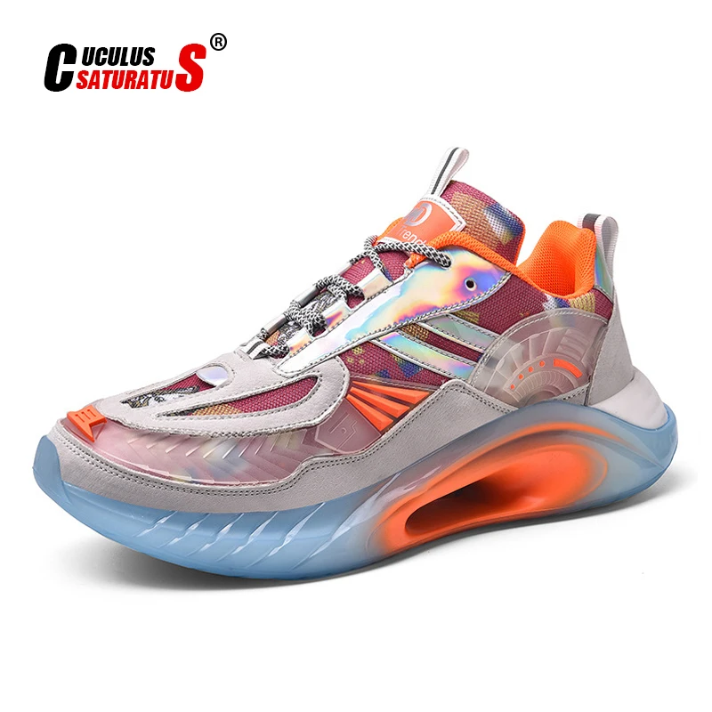 

2021 New Summer Fashion Men's Sneakers Breathable Casual Male Shoes Chunky Multicolor Sneakers Height Incresasing Man Footwear