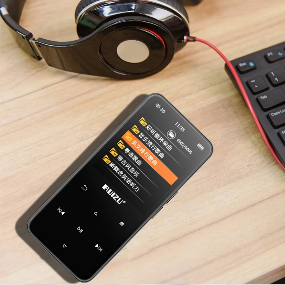 2021 RUIZU D10 Bluetooth 4 0 Mp3 плеер Музыкальный 8 Гб металлический нажатием кнопки