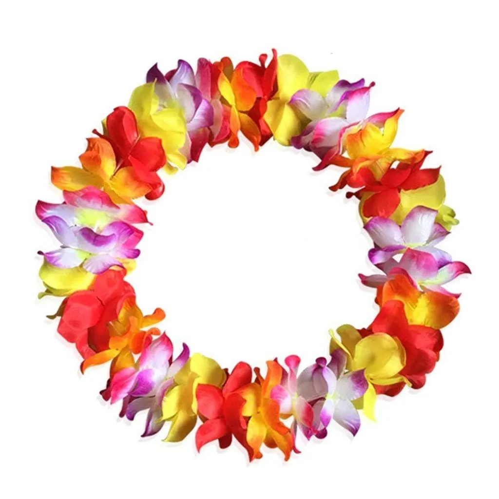 1 шт. Гавайские искусственные цветы для вечеринки leis гирлянда ожерелье пляжные