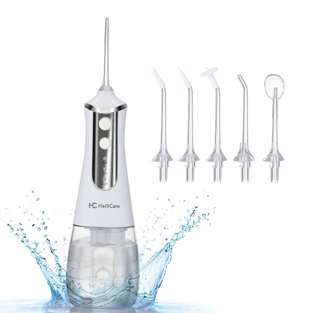 

Oral Irrigator 5 Modes USB Rechargeable Waterproof Teeth Cleaner Flosser Portable Dental Water Dental Teeth Cleaner+5 Jet