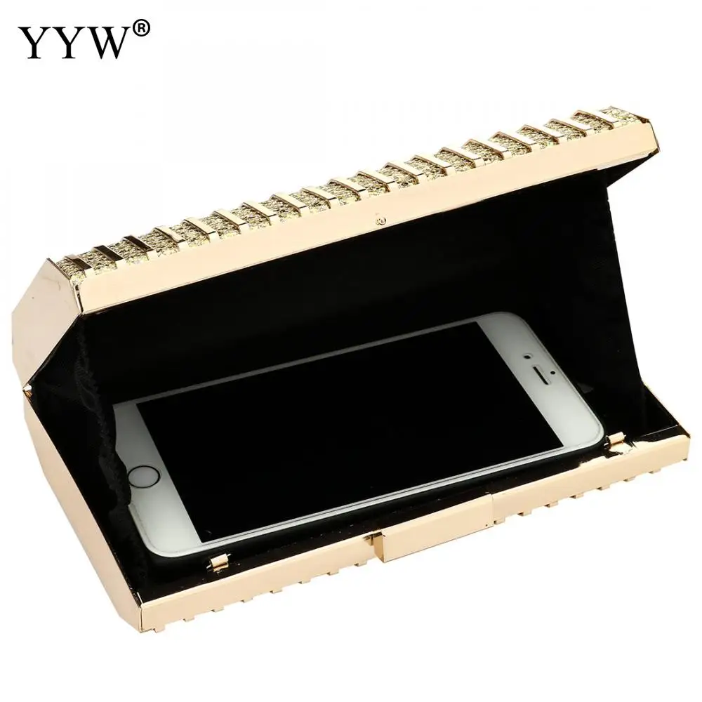 Gold Crossbody Bag For Women Fashion Evening Party Clutch Bags Over Shoulder Purse Bolsa Feminina Zinc Alloy Sequin Clutch