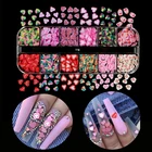 12 сеткиружье гвоздя набора Стикеры смешанные любящее сердце ломтики 3D красочные пайетки для поделок акриловый Фрезер для ногтей cо шлифовальными художественное украшение ногтей Маникюрный Инструмент