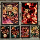 Мультяшная манга крафт-бумага японское аниме постер-убийца демонов в стиле ретро Высококачественная Наклейка на стену декоративная живопись a316