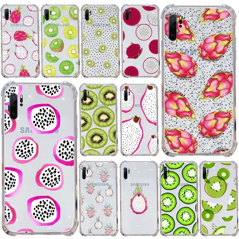 

Cute dragon fruit kiwi Phone Case Transparent for Samsung s9 s10 s20 Huawei honor P20 P30 P40 xiaomi note mi 8 9 pro lite plus