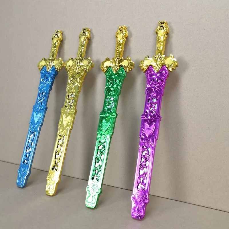 Plastic Sword Stage performance weapons Shangfang Sword Children's Toy Gold Green Blue Red