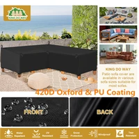 420d oxford pu coating waterproof l shape furniture cover outdoor garden patio rattan sofa dustproof anti uv mold resistant