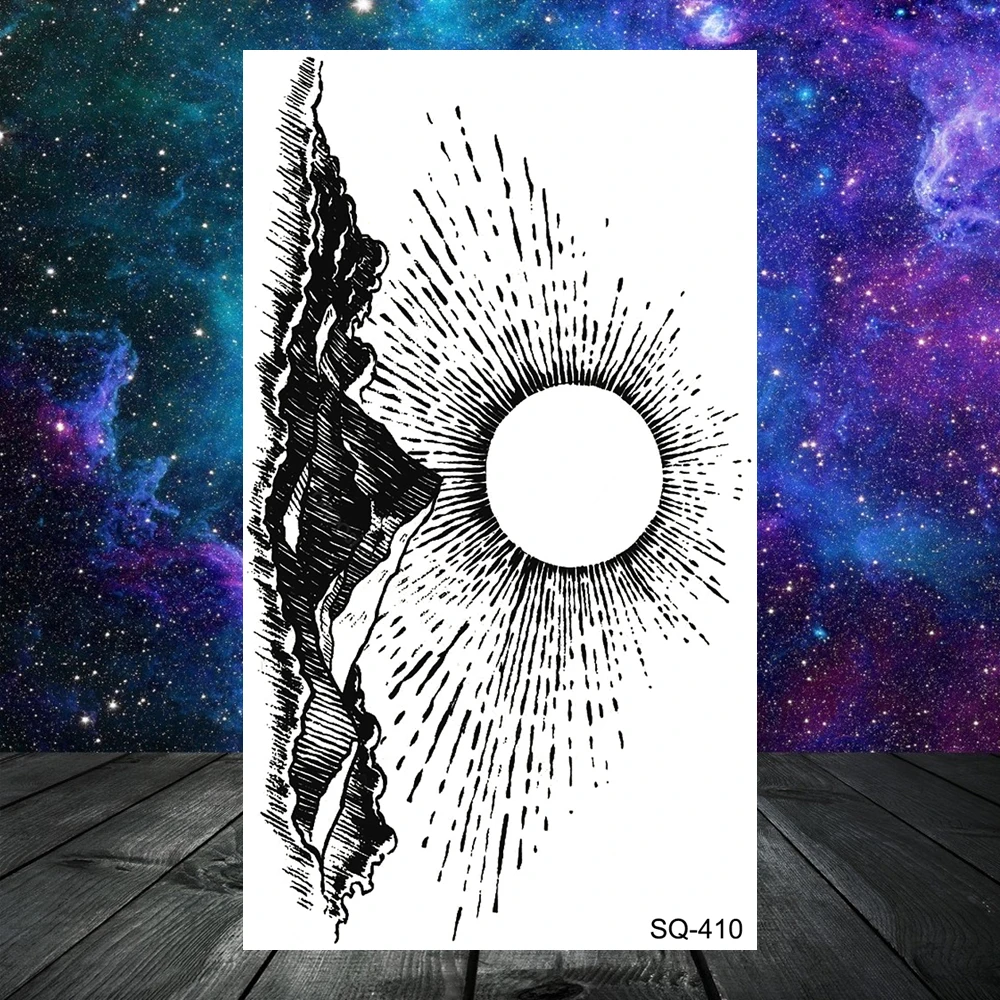 Временные татуировки 3D геометрия горное море для женщин взрослых мужчин детей