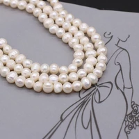 high quality natural freshwater pearl near round white bead making diy ladies necklace bracelet exquisite jewelrygift size 5 6mm