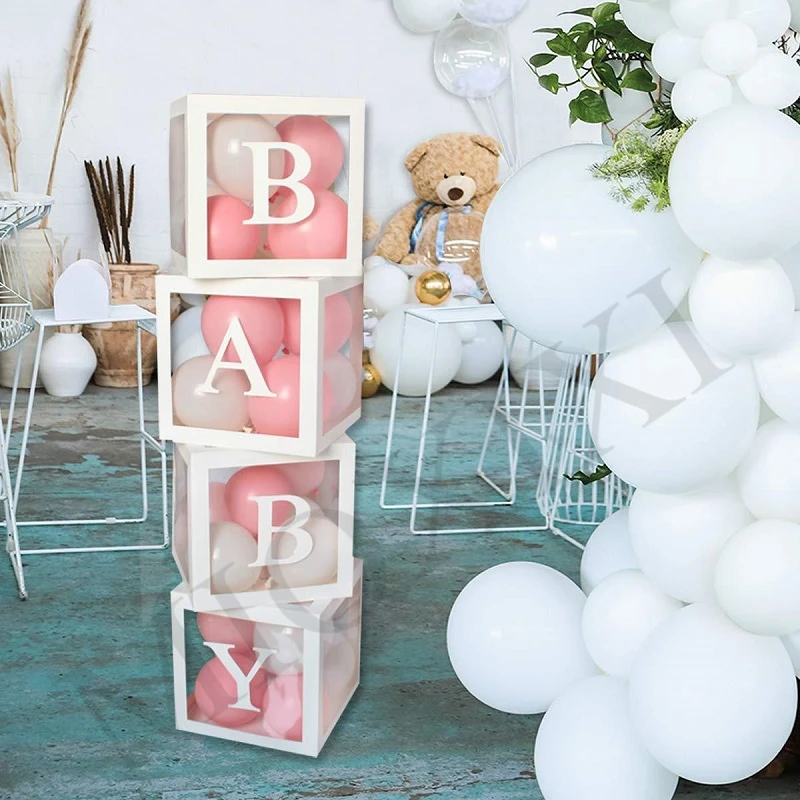 

1st Birthday Party Decor Kids 1 2 Happy Birthday Box 2 1 One Year Birthday First Birthday Boy Girl DIY Transparent Box Letter
