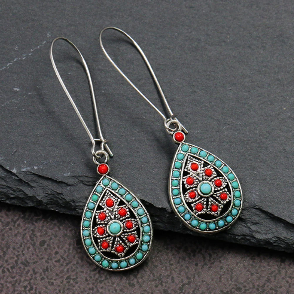 Женские винтажные серьги капельки Boho этнические висячие с бусинами в индийском