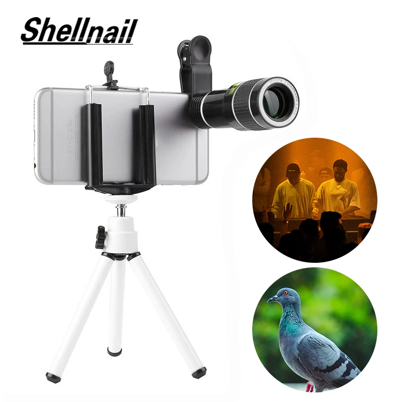 Монокулярный телескоп SHELLNAIL с 20 кратным увеличением объектив зажимом для