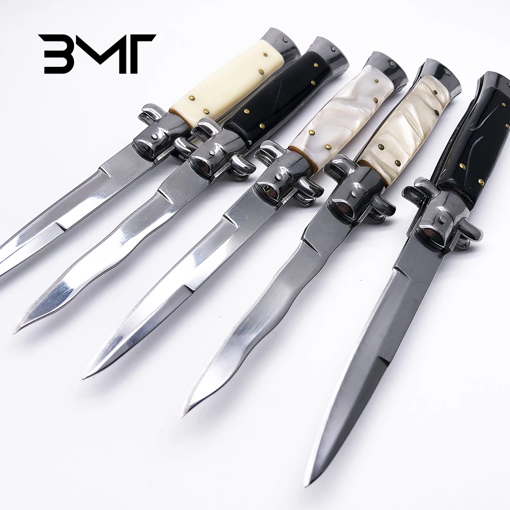 BMT 11 &quotИтальянский AKC 440C зеркало лезвие акриловая ручка шпилька тактический
