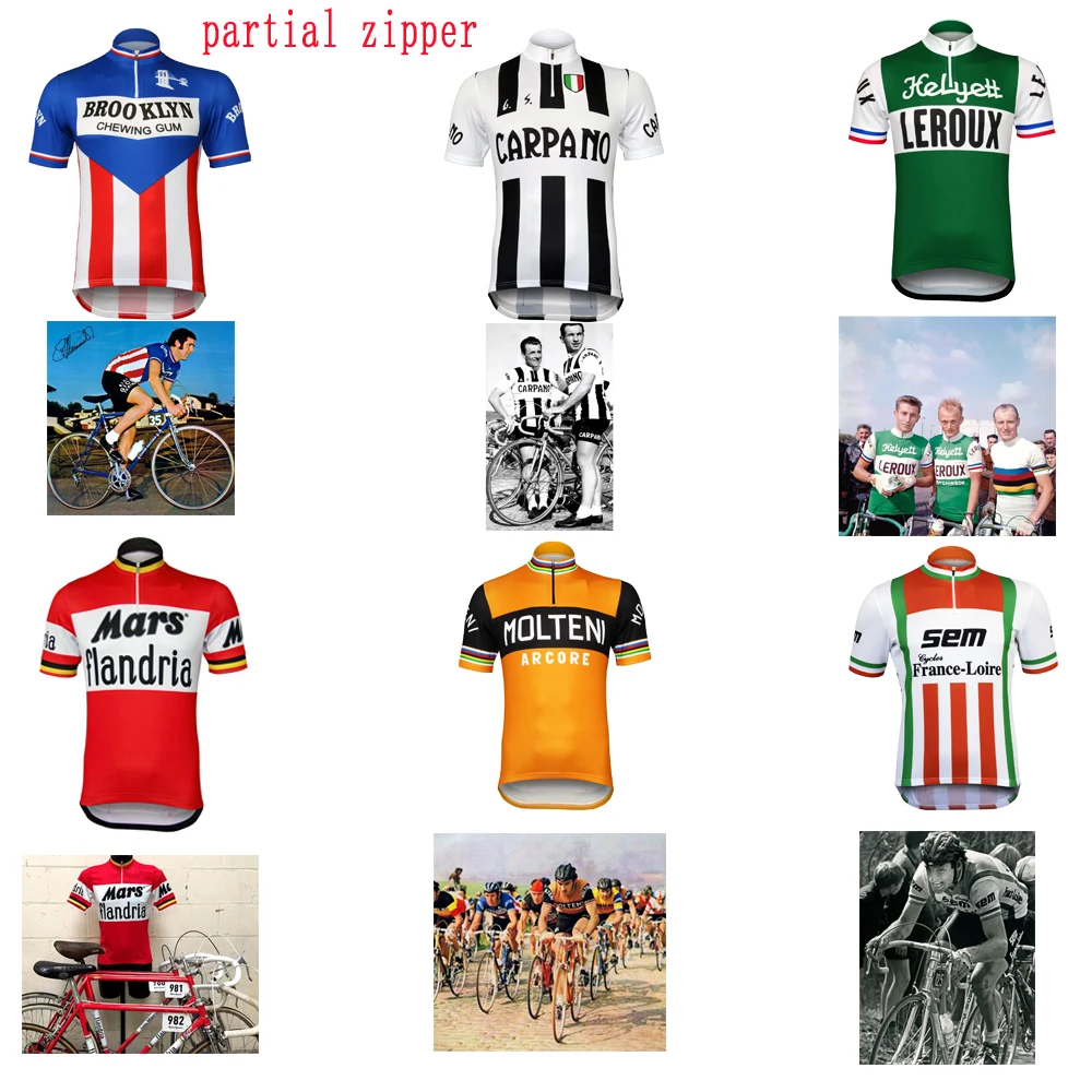 Классическая велосипедная Джерси с частичной молнией мужская рубашка рукавом