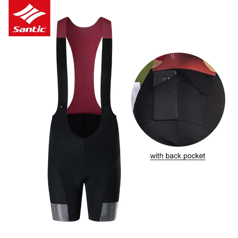 Santic Women MTB Road Sports Shockproof Cycling Bib Shorts Straps Pro Gel 4D Padding 1/2 Pants Clothing | Спорт и развлечения