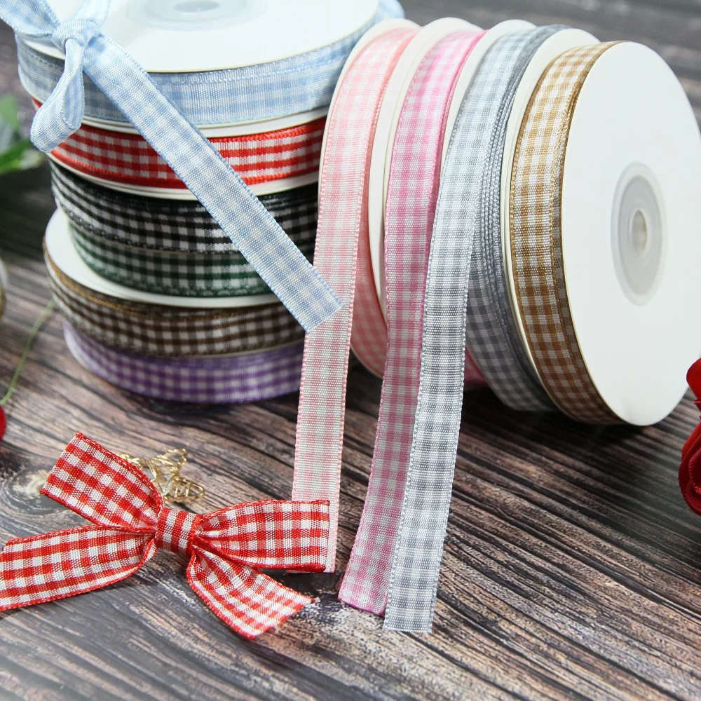 10yards/lot 9/25/38mm Scottish Plaid Gingham Check Tartan Ribbon for DIY Home Decoration Gift Wrapping Christmas | Дом и сад