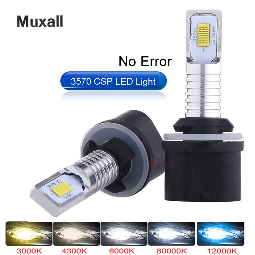 Muxall Автомобильные светодиодные лампы H7 H4 H3 H1 H11 передняя лампа 9005 881 Ice 3000K 6000K 12 В