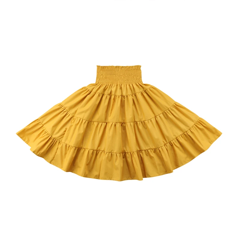 AA Girls Skirts Toddler Girls Skirts Elastic High Waist Pleated Skirt Casual Cute Kids Long Beach Skirts Childrens Clothes