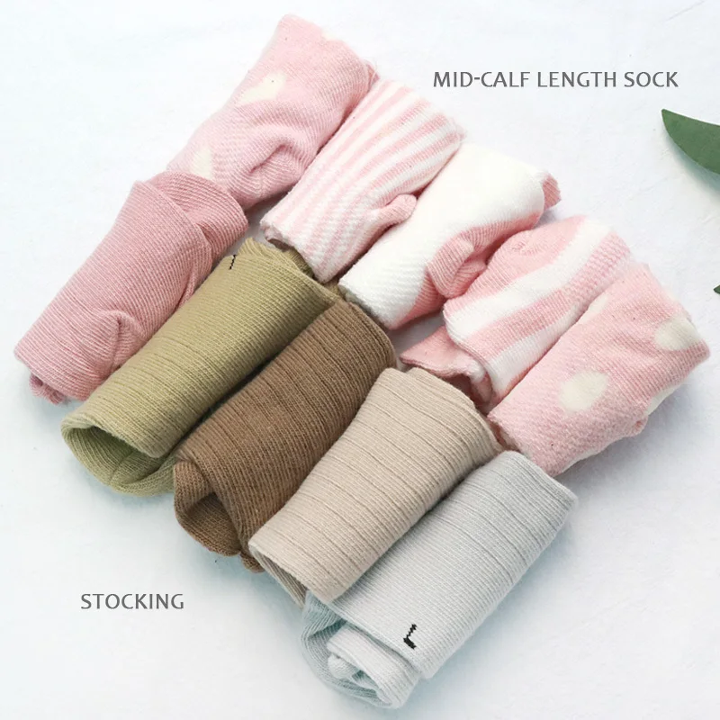 

5 Pairs/1-12 Years Middle Tube Children's Socks Cotton Toddler Sock Spring Summer Baby Socks Solid Color Baby Girls Boys Sockss