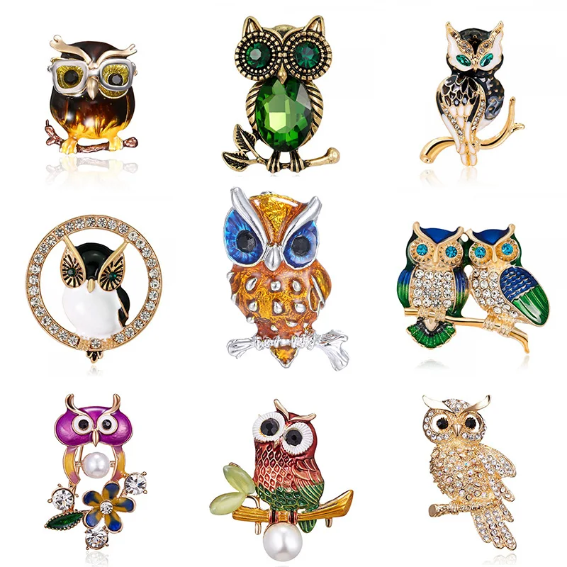 

Rinhoo Vivid Cute Owl Brooches Pins For Women Men Enamel Bird Branch Fashion Gifts Coat Dress Lapel Pins Unisex Party Jewelry