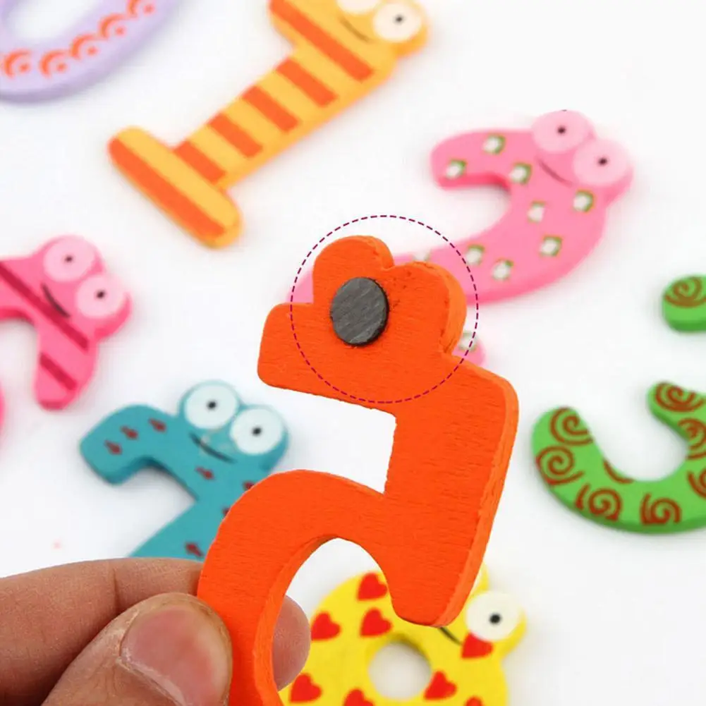 

26 Alphabet Letter 10 Numbers Wooden Colorful Cartoon Sticker sticker/cute Magnetic Fridge Magnets/Refrigerator Supply Hous Y3O0