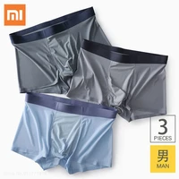 3pcslot xiaomi ice silk mens underwear adult graphene antibacterial boxer shorts underpants male seamless summer thin pants