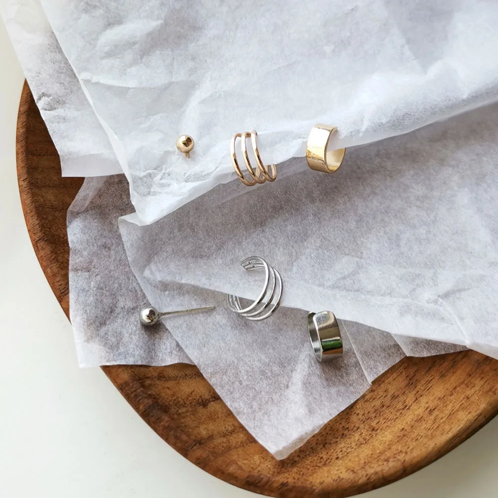 

Hip Hop Rock 3 Cover Ear ear Bones Metal Clip To Contracted Circle Many Retro Earrings Women Jewelry Gifts