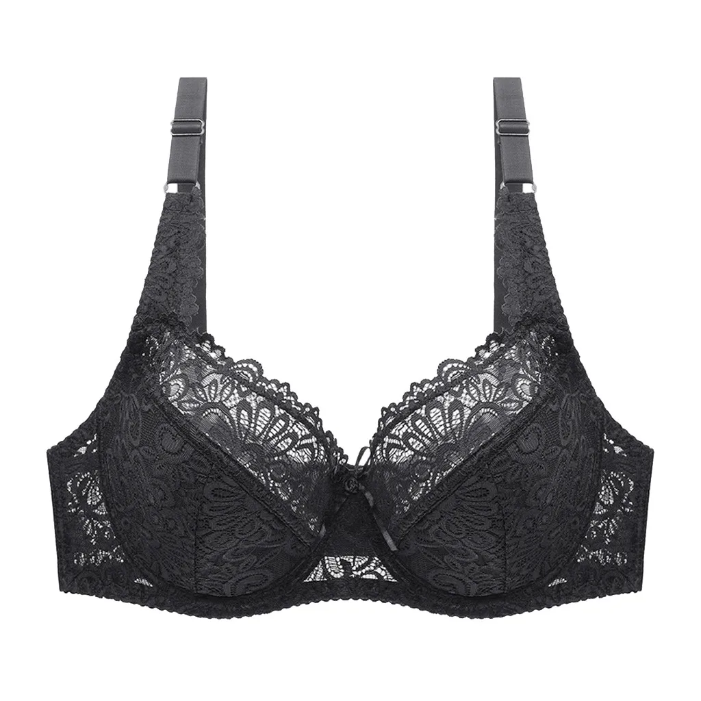 

2PC Multi-Size Women's Bra Female Underwire Underwear Bra Sexy Lace Comfortable Gathered Adjustable Bra Breathable Underwear