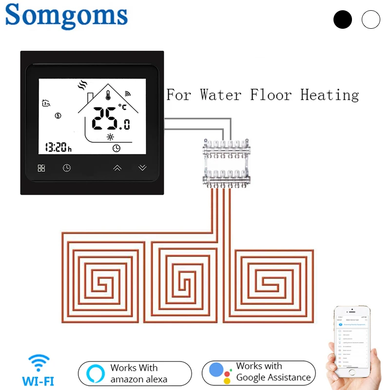 Умный термостат с Wi Fi дистанционным управлением через приложение|Умная система
