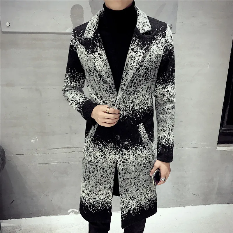 Мужская куртка из шерсти теплые зимние Тренч Длинная Верхняя одежда для детей на