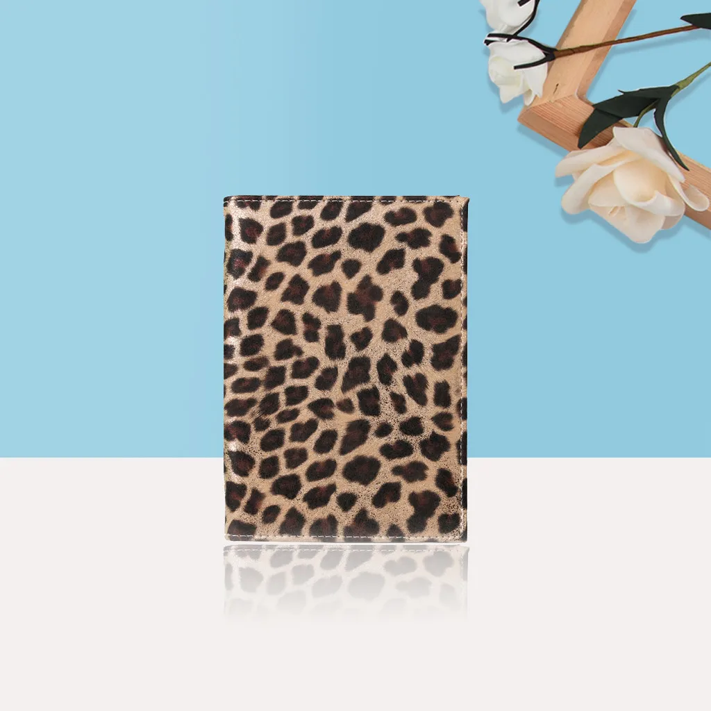 Leopard Print Passport Cover ID Card Holder Protector Mini Leather Business Organizer Waterproof Travel Small Pockets Case | Багаж и сумки