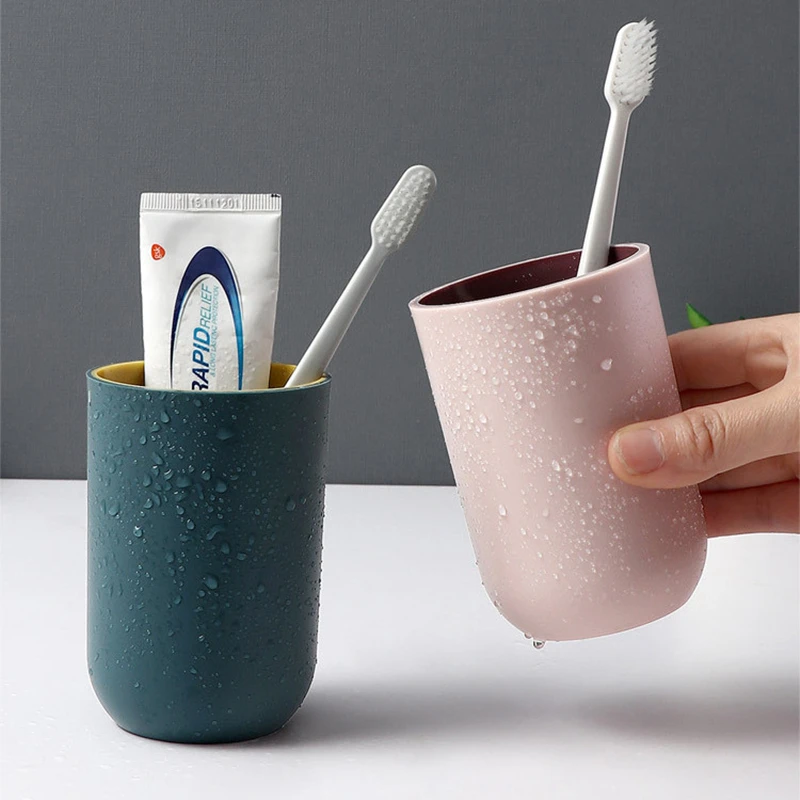 

Household Bathroom Brushing Mouthwash Cup Thickened Double Layer Color Matching Wash Cup