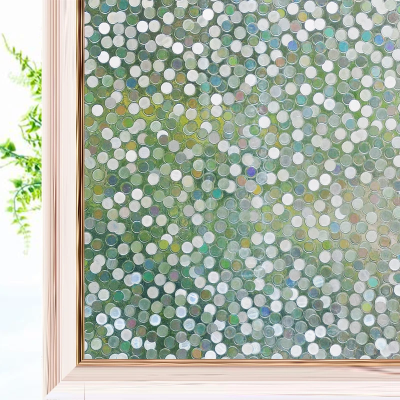 Оконная пленка витражная декоративная УФ наклейка для окон радужная матовая