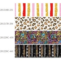 leopard printed grosgrain hair bows ribbon 50 yardslot hot sale 25mm 38mm