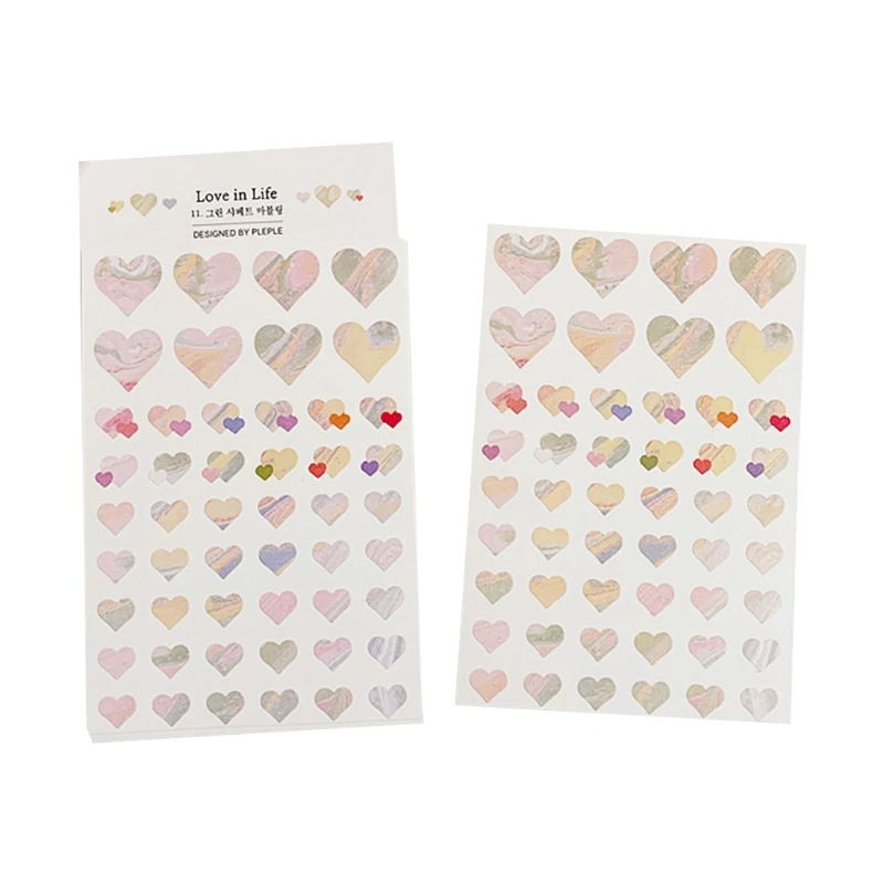 

10 Sets Heart Shape Decorative Sticker Seal Label for DIY Album Handbook Notebook Scrapbooking Envelope Decoration Crafts