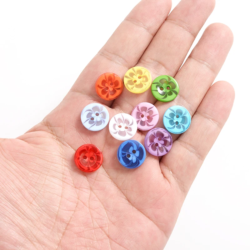 

240Pcs Multi Specifications Mixed Resin Buttons For Baby Kids Clothes 2 Holes Sewing Button DIY Scrapbooking Garment Accessories